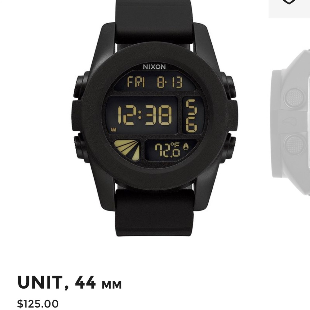 Black Nixon Rubber Nixon Watch The Unit 44MM